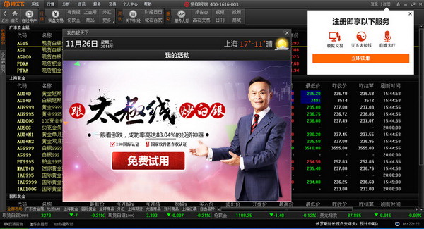 Yintianxia precious metal market analysis system