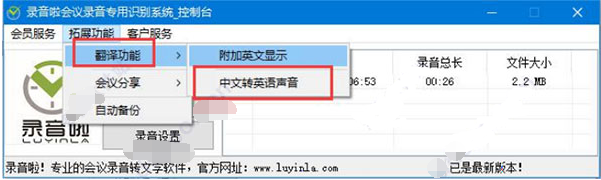 Screenshot of conference recording system