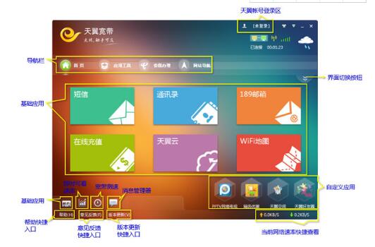 Screenshot of Tianyi Broadband Client