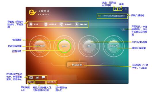 Screenshot of Tianyi Broadband Client