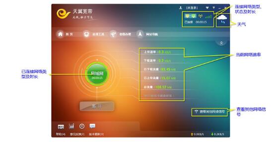 Screenshot of Tianyi Broadband Client