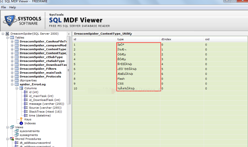 MDF file viewer (SQL MDF Viewer)