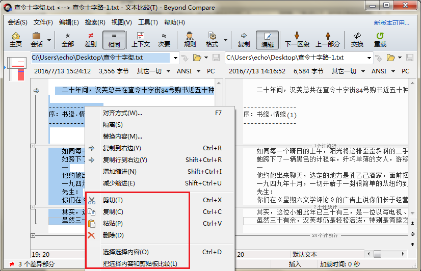 Beyond Compare file comparison tool software free download Screenshot of Beyond Compare file comparison tool