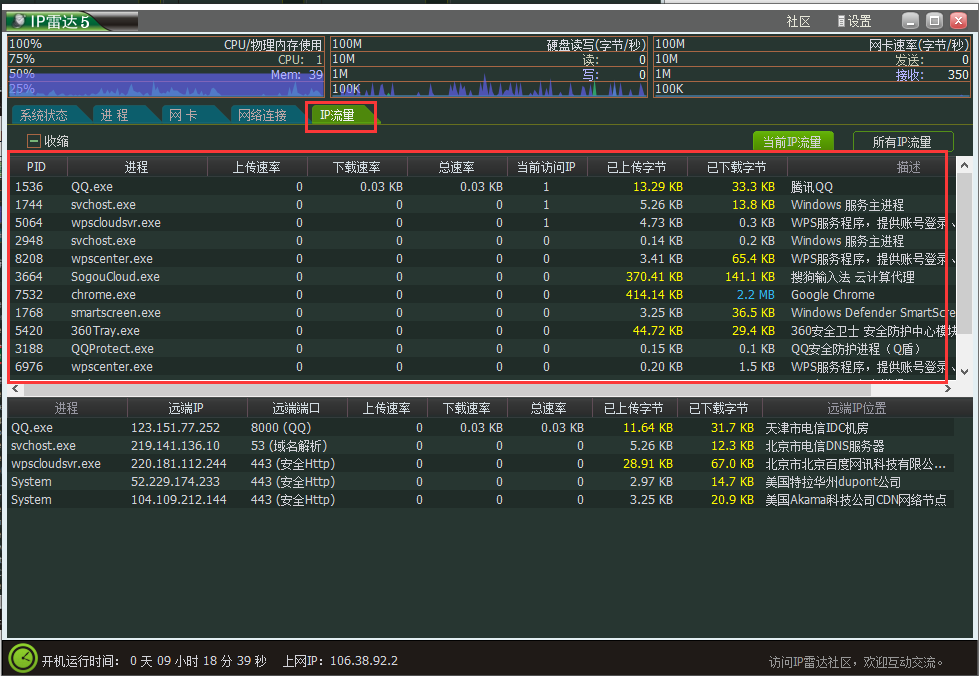 Network Traffic Monitoring IP Radar