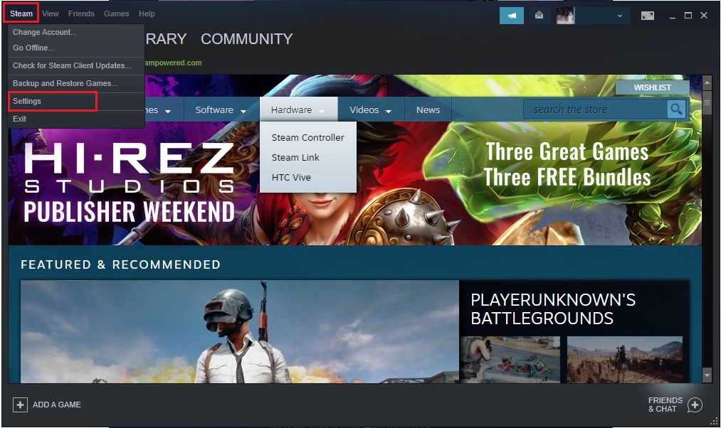 Screenshot of Steam market