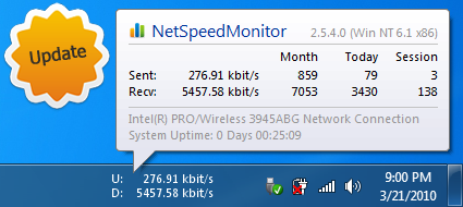 Network traffic monitoring software NetSpeedMonitor