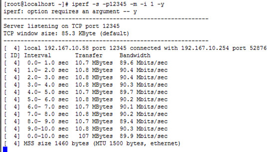 Iperf screenshot