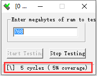 Memory detection tool MEMTEST screenshot