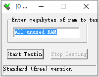 Memory detection tool MEMTEST screenshot