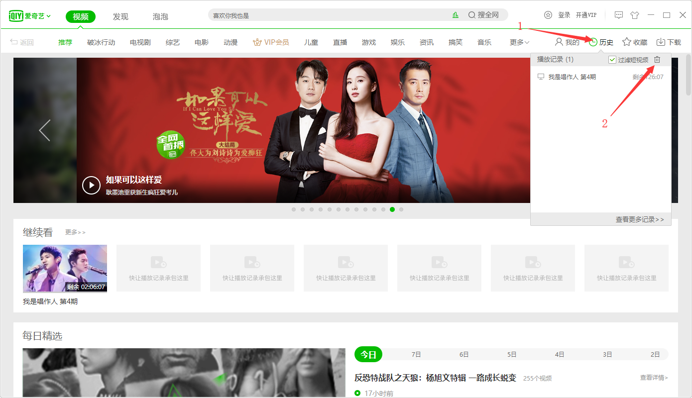 Screenshot of iQiyi player