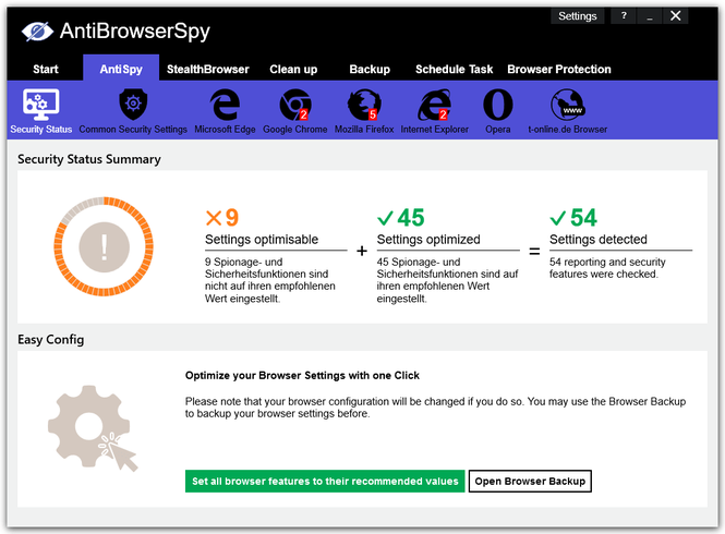 AntiBrowserSpy screenshot