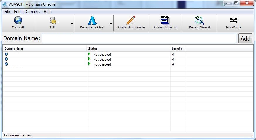 VovSoft Domain Checker screenshot