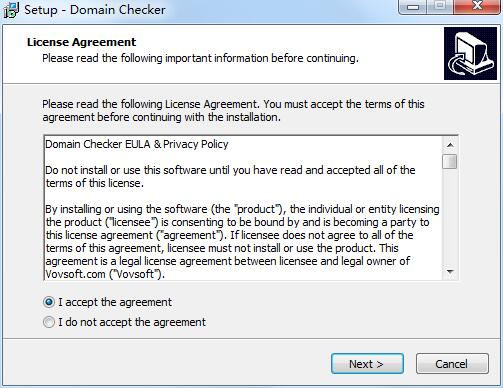 Screenshot of VovSoft Domain Checker