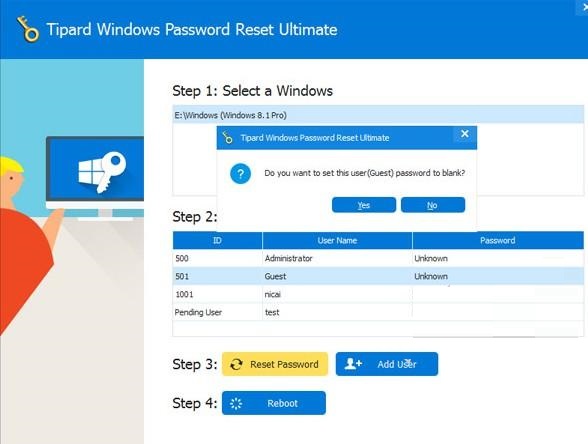 Tipard Windows Password Reset