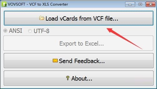 VCF to XLS Converter screenshot
