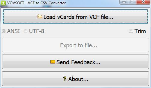 VCF to CSV Converter screenshot