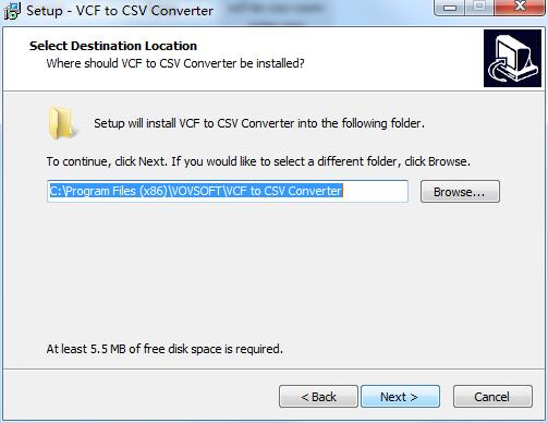 VCF to CSV Converter screenshot