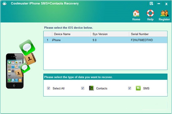 Coolmuster iPhone SMS+Contacts Recovery screenshots