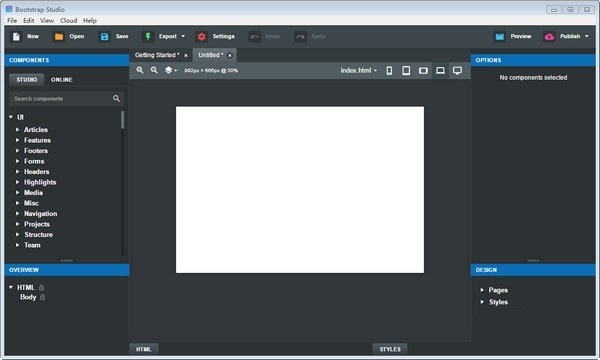 Bootstrap Studio screenshot