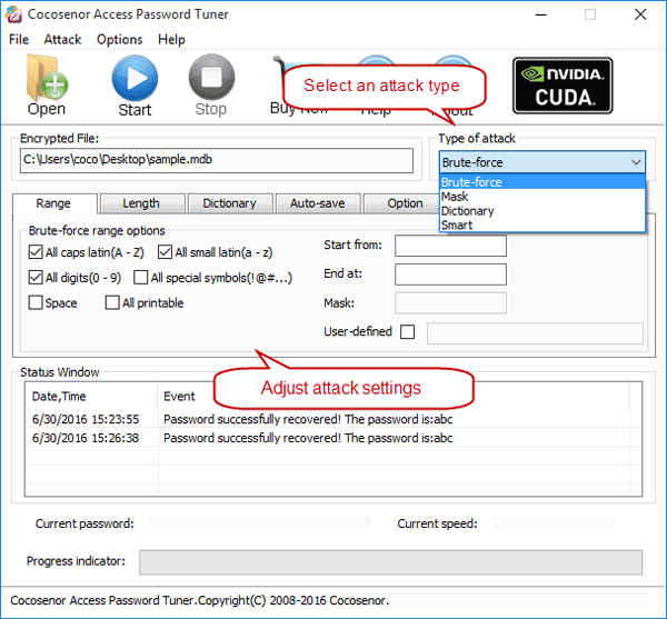 Cocosenor Access Password Tuner