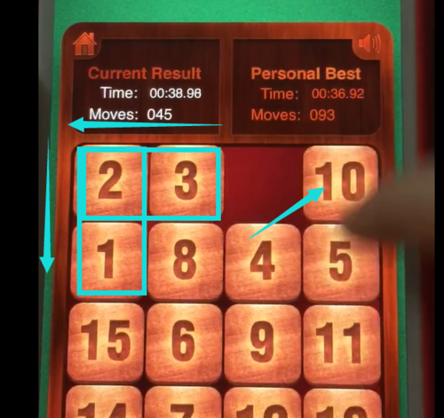 How to play 4*4 in "Digital Huarong Road"