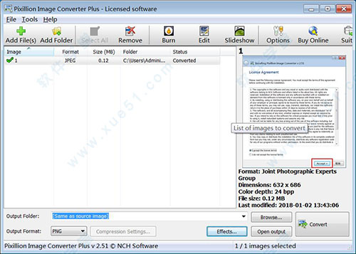 Pixillion Image Converter screenshot