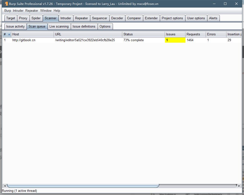 Burpsuite screenshot