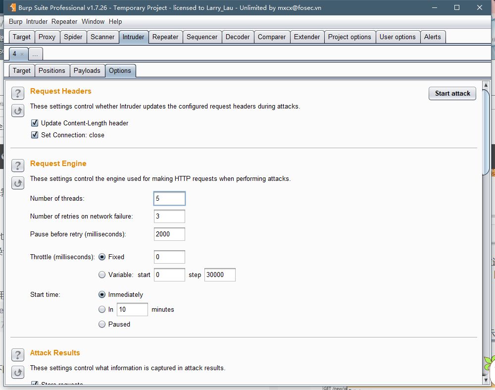 Burpsuite screenshot