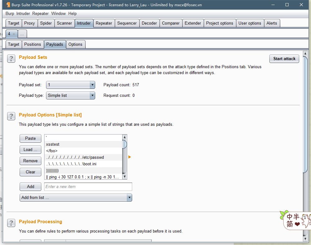 Burpsuite screenshot