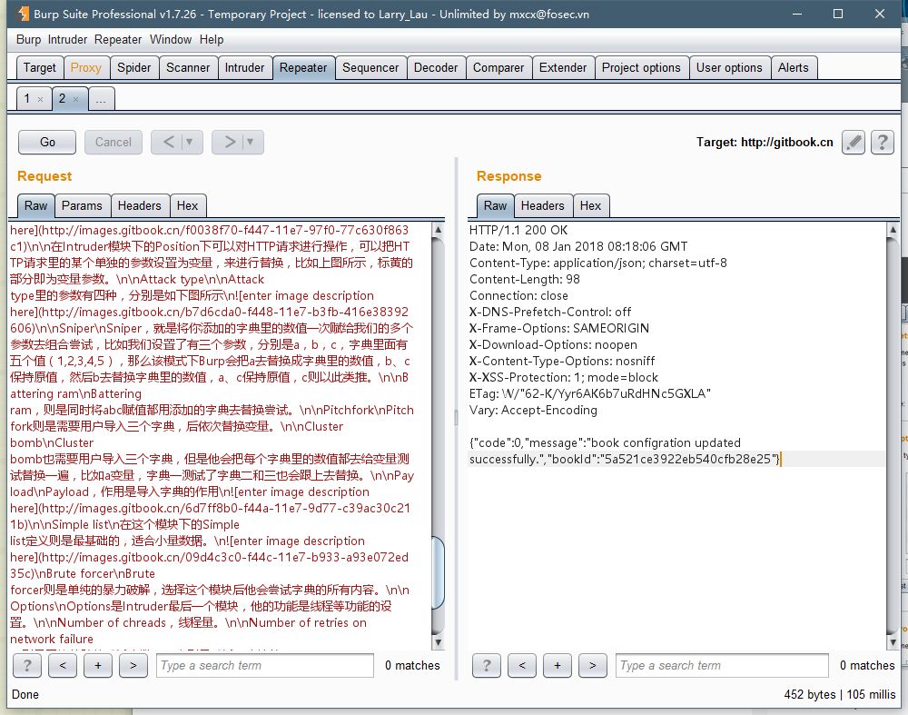 Burpsuite screenshot