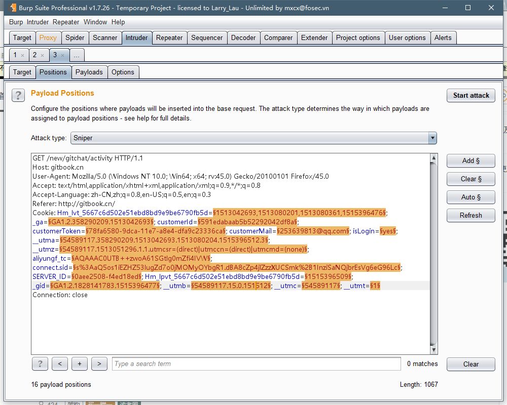 Burpsuite screenshot