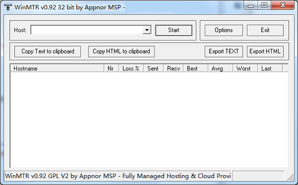 WinMTR screenshot
