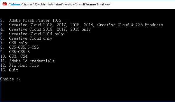 Adobe CC Cleaner Tool screenshot