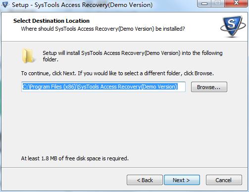 SysTools Access recovery screenshot
