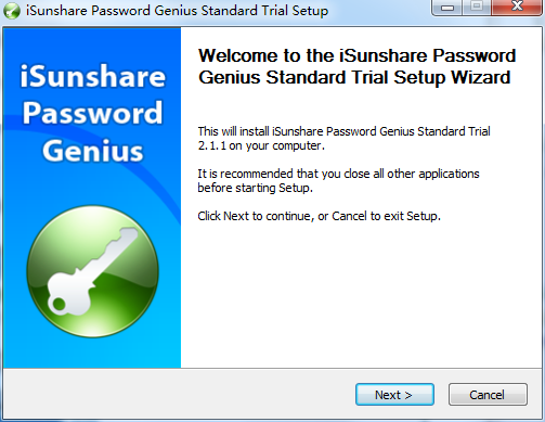 Screenshot of iSunshare Password Genius