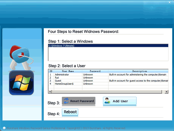 Screenshot of iSunshare Password Genius