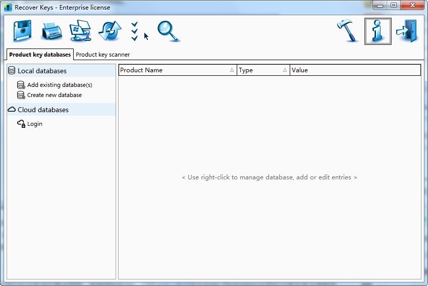 Screenshot of key backup and recovery tool