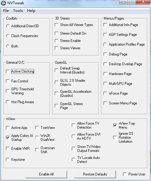 NVTweak screenshot