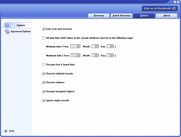 DataNumen SQL Recovery screenshot