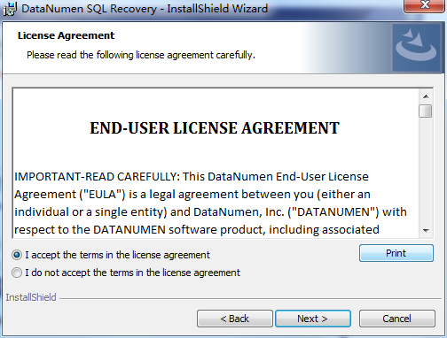 DataNumen SQL Recovery screenshot