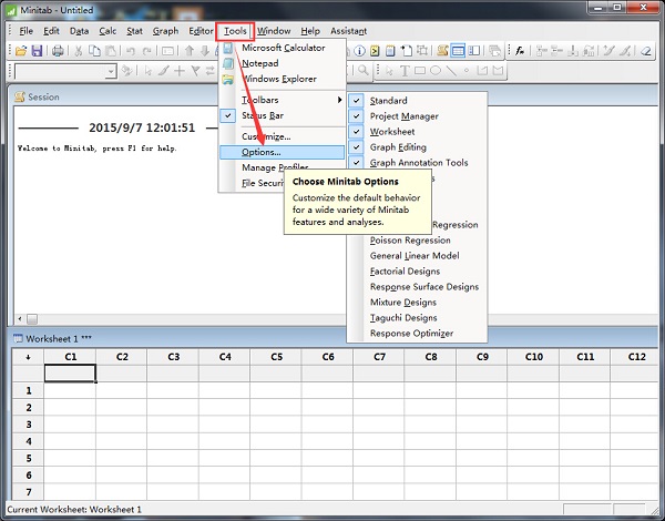 Minitab screenshot