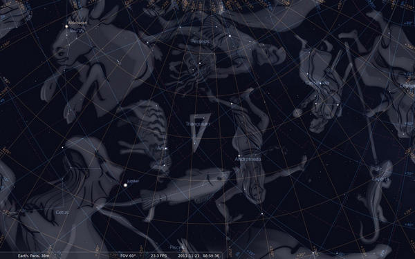 Screenshot of Desktop Planetarium (Stellarium)