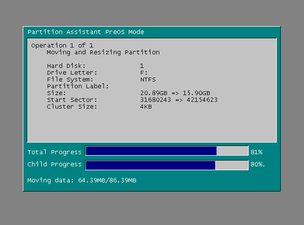 Screenshot of AOMEI Partition Assistant