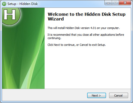 Hidden Disk (create hidden partition tool) screenshot