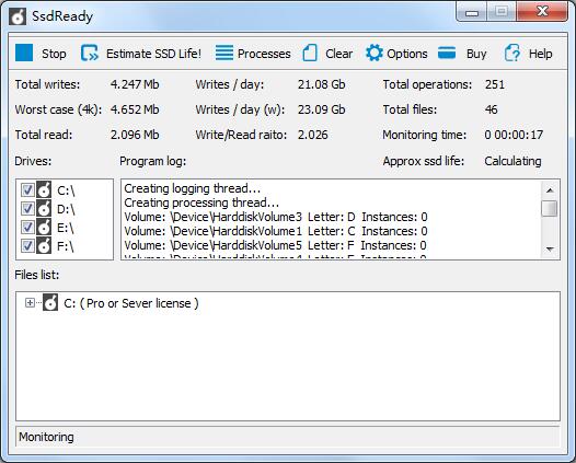 Screenshot of ssd life detection tool (SsdReady)