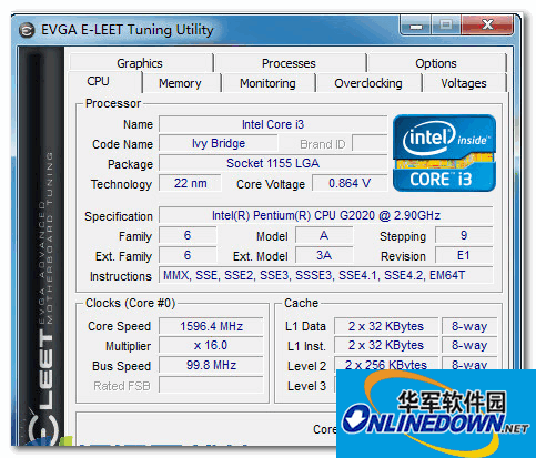 EVGA overclocking software (EVGA E-Leet Tuning Utility)