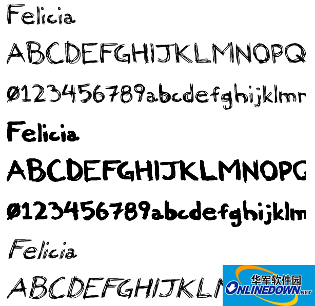 Felicia handwritten English font