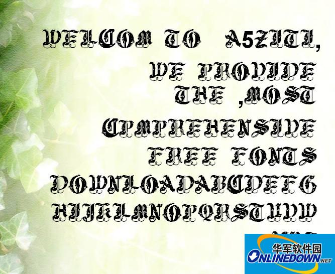 Gothic Chinese and English font Royal Initialen font