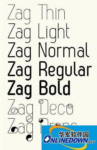 zag font English font