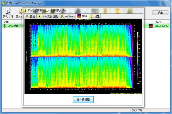 Lossless music detection software auCDtect Task Manager